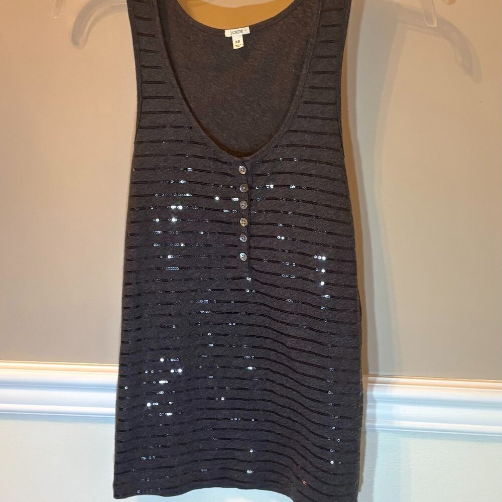 J. CREW Sequin Striped Tank Size XS in color Gray